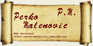 Perko Malenović vizit kartica